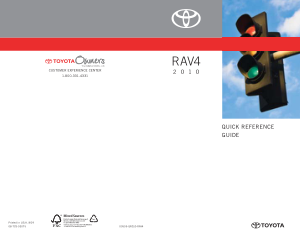 2010 Toyota RAV4 Quick Reference Guide